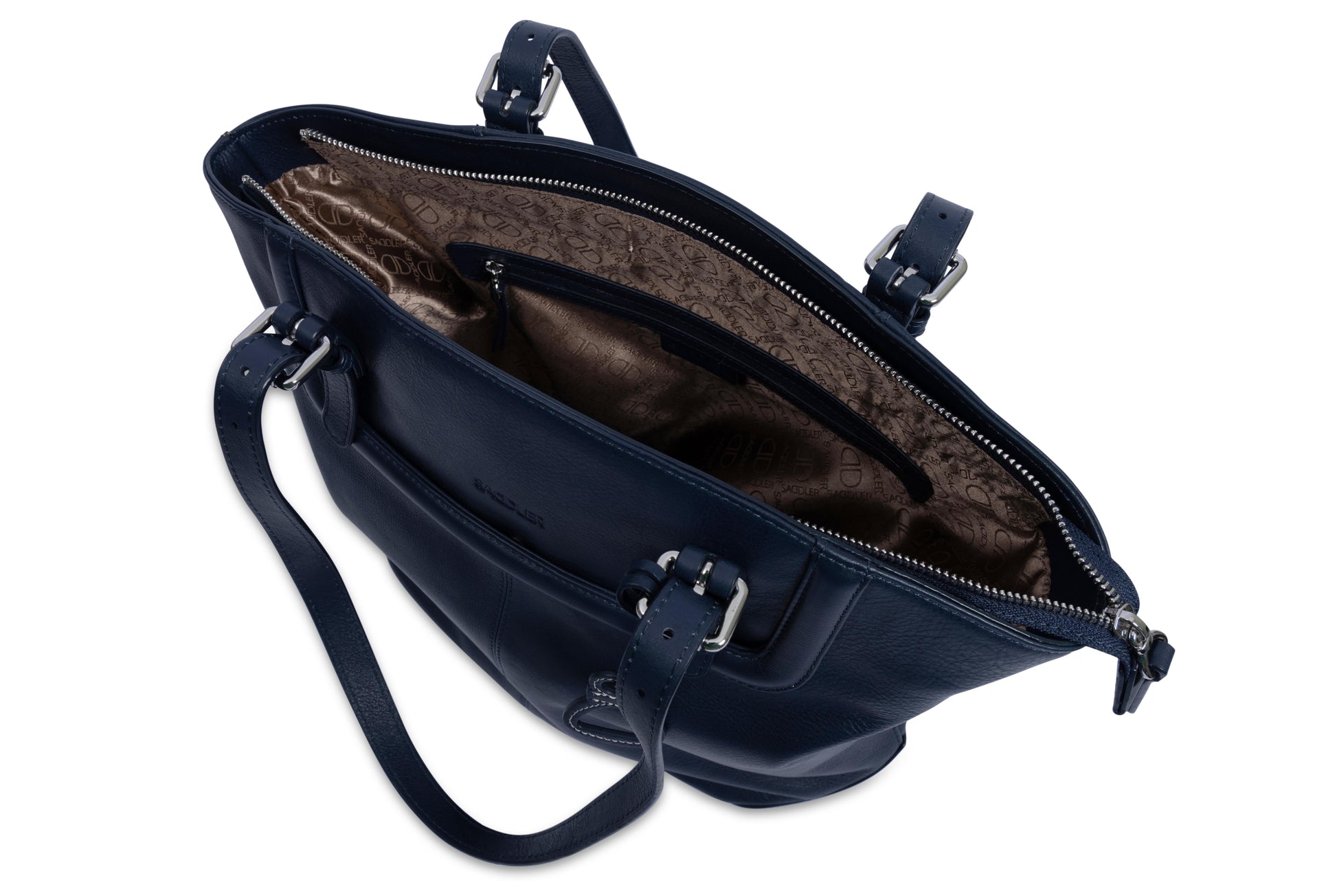 Sienna Zip Top Tote Shopper Bag for Women Handmade Leather