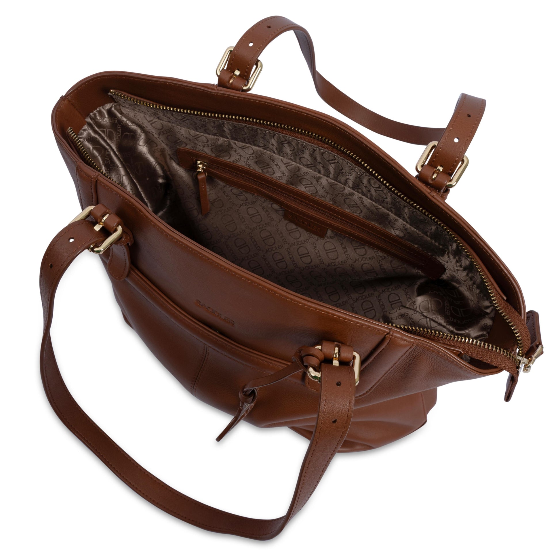 Sienna Zip Top Tote Shopper Bag for Women Handmade Leather