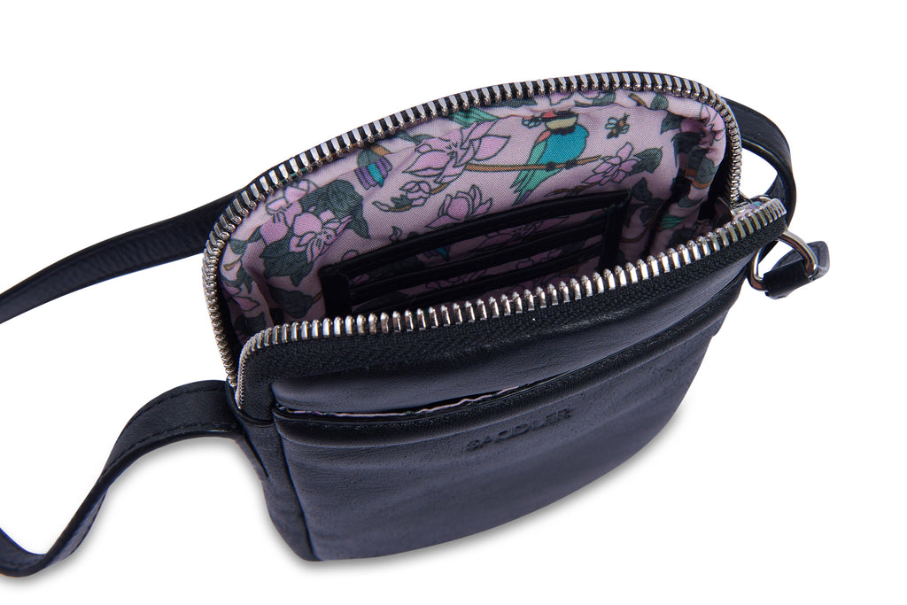 Margot Real Leather Crossbody Zip Top RFID Phone Pouch Gift Boxed