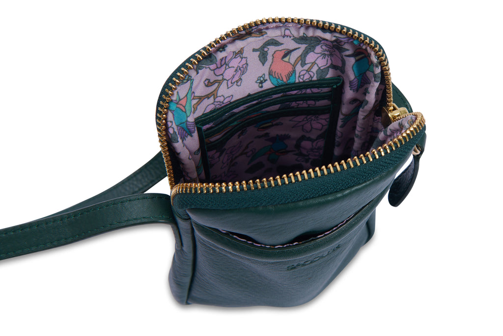 Margot Real Leather Crossbody Zip Top RFID Phone Pouch Gift Boxed