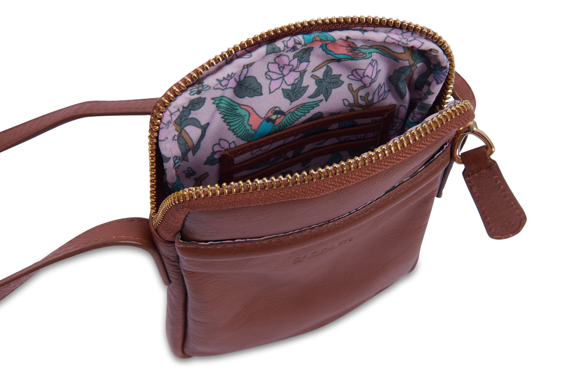 Margot Real Leather Crossbody Zip Top RFID Phone Pouch Gift Boxed