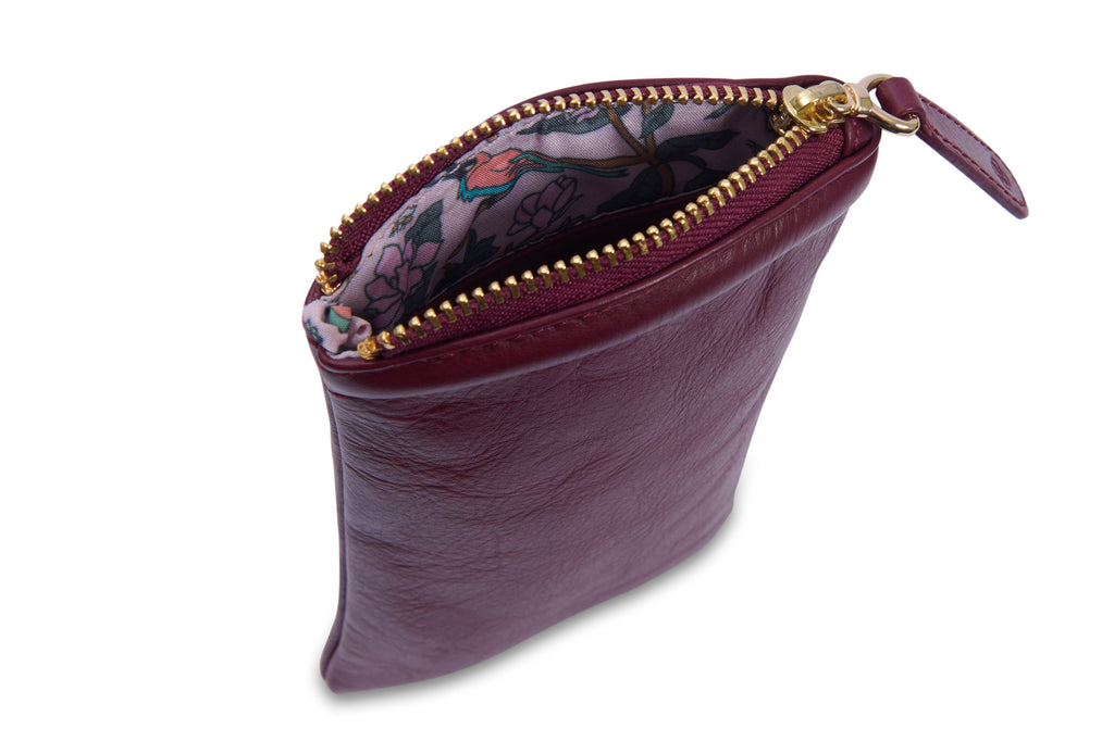 Mabel Zip Top Real Leather Glasses Case with Card Holder Gift Boxed