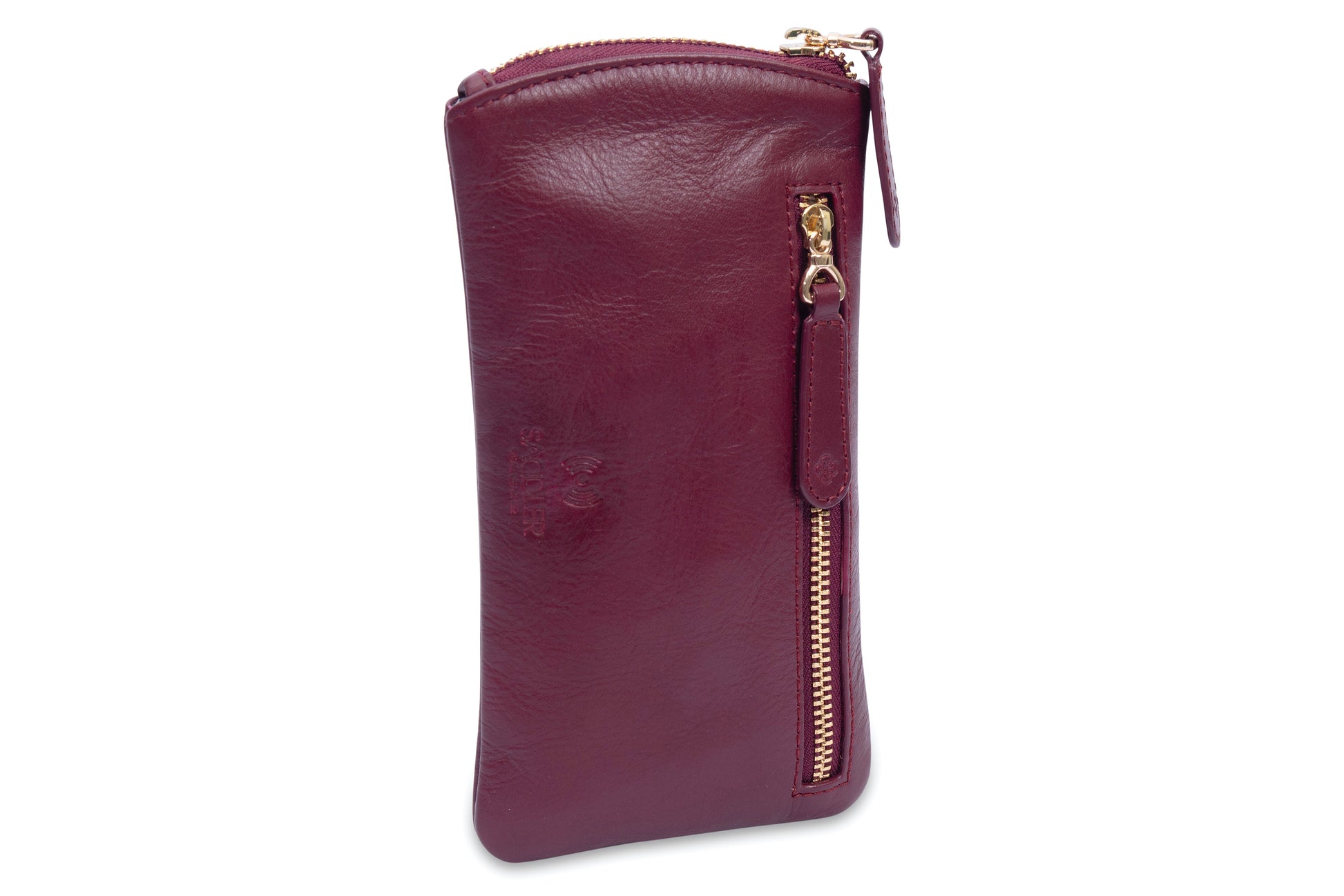 Mabel Zip Top Real Leather Glasses Case with Card Holder Gift Boxed