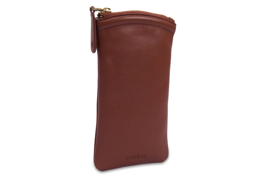 Mabel Zip Top Real Leather Glasses Case with Card Holder Gift Boxed