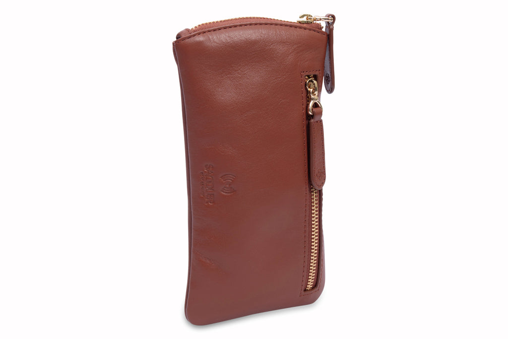 Mabel Zip Top Real Leather Glasses Case with Card Holder Gift Boxed