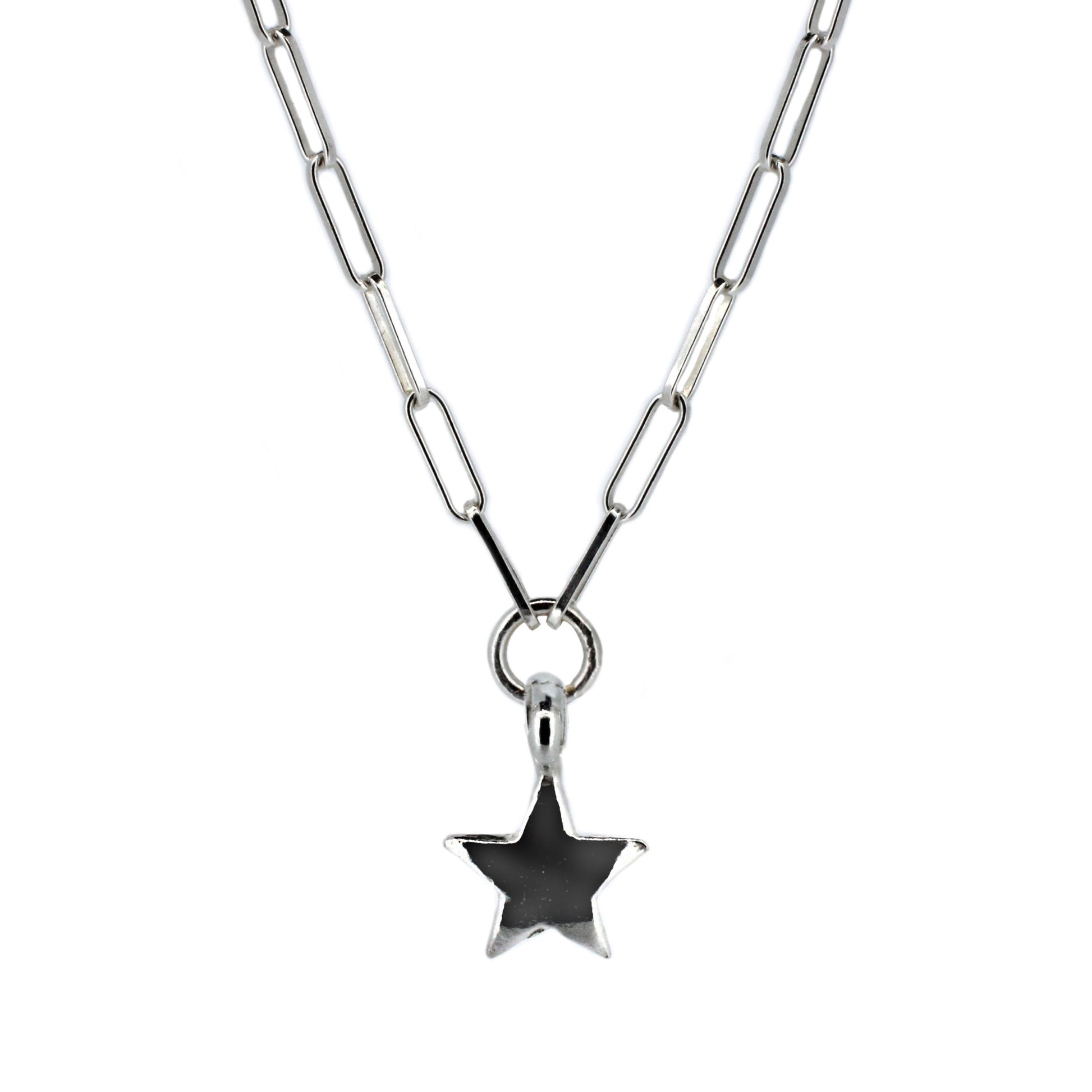 Star Trace Chain Necklace in Sterling Silver