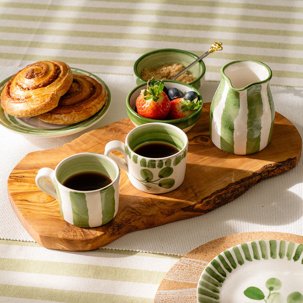 Flora Stripe 2 Ceramic Espresso Cups