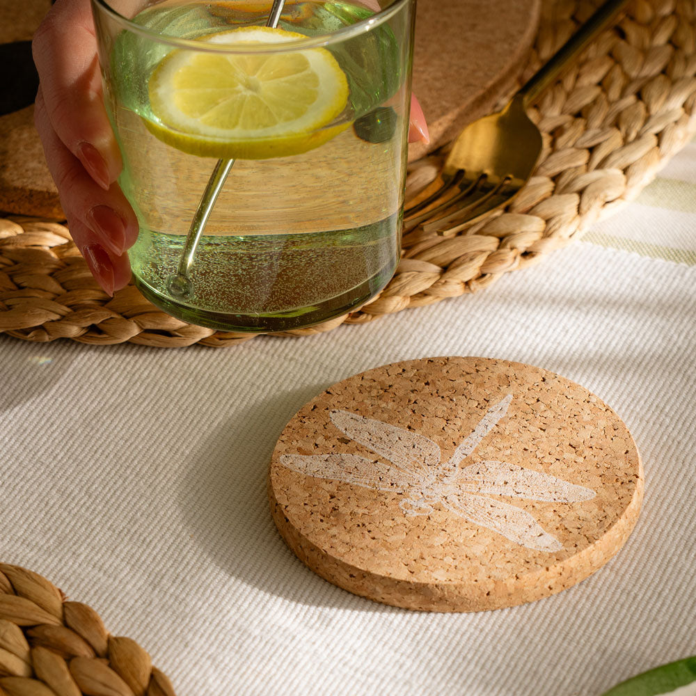 Dragonfly Single Cork Coaster
