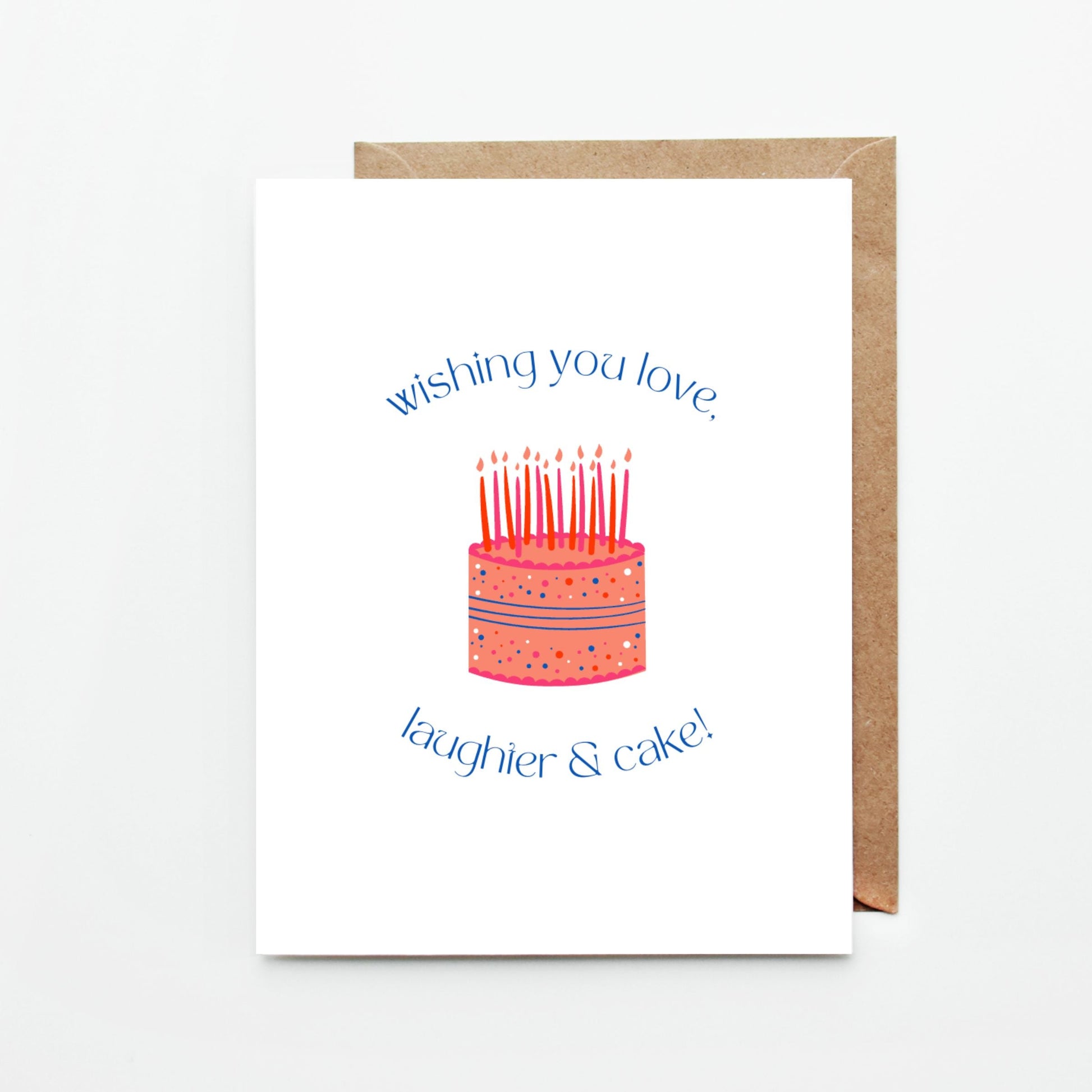 Wishing You Love Laughter and Cake Birthday Card