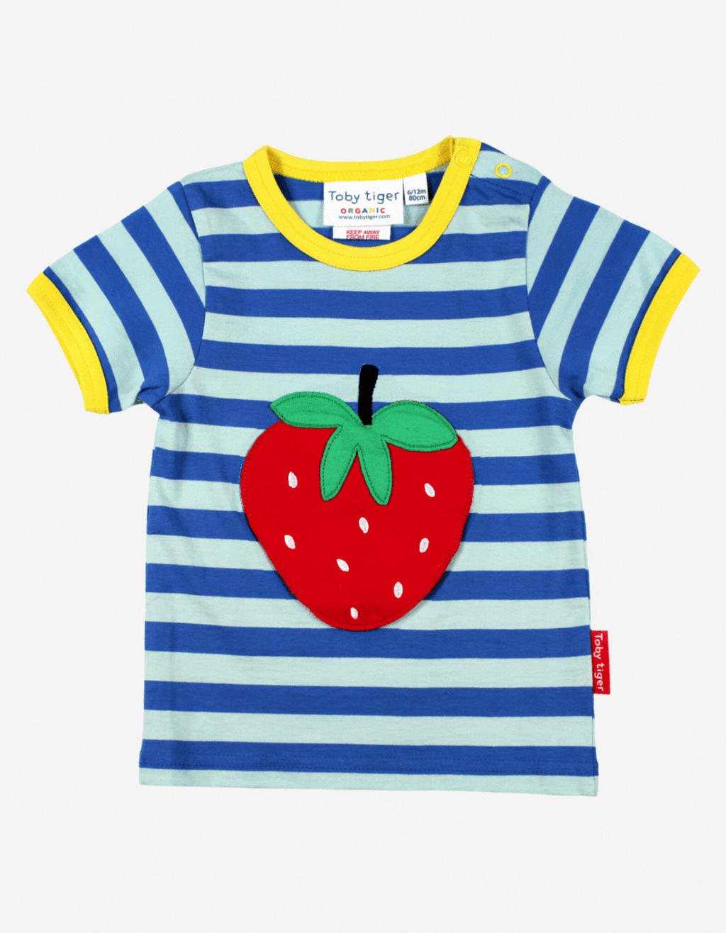 Organic Strawberry Applique Short Sleeved T-Shirt for Children