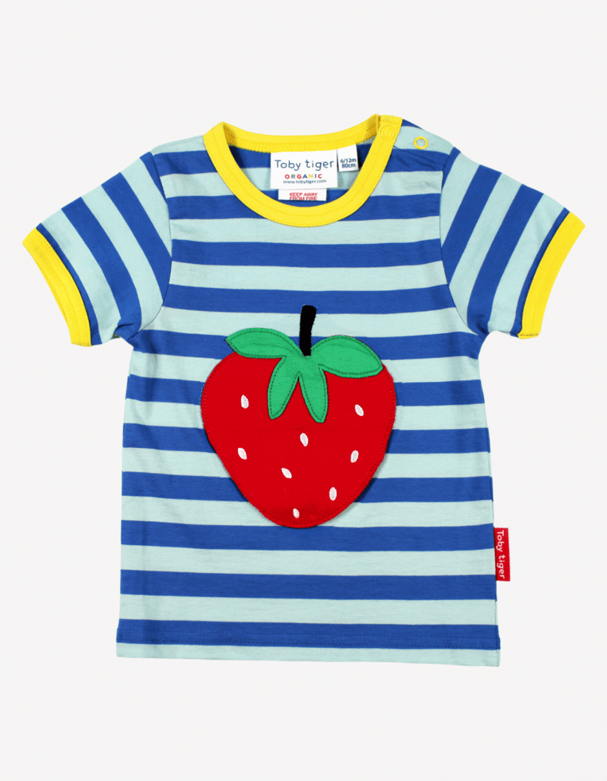 Organic Strawberry Applique Short Sleeved T-Shirt for Children