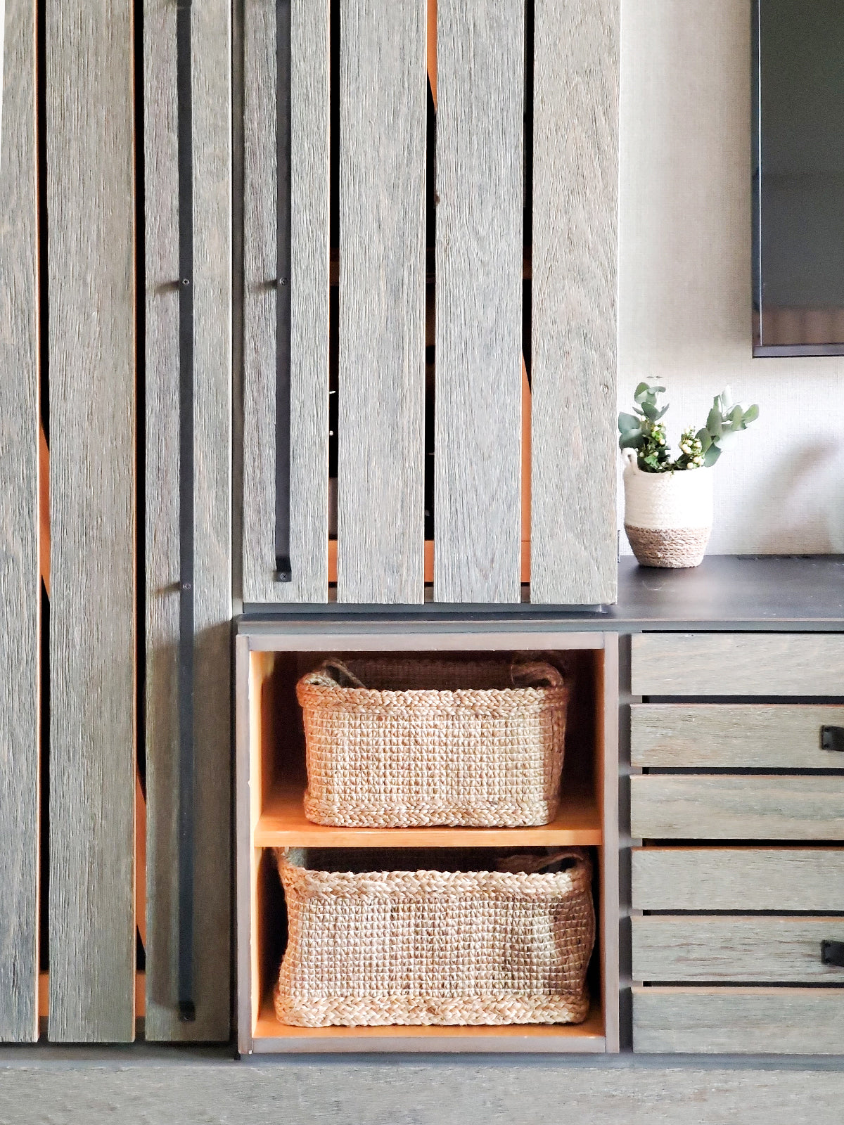 Rectangular Handwoven Jute Storage Basket