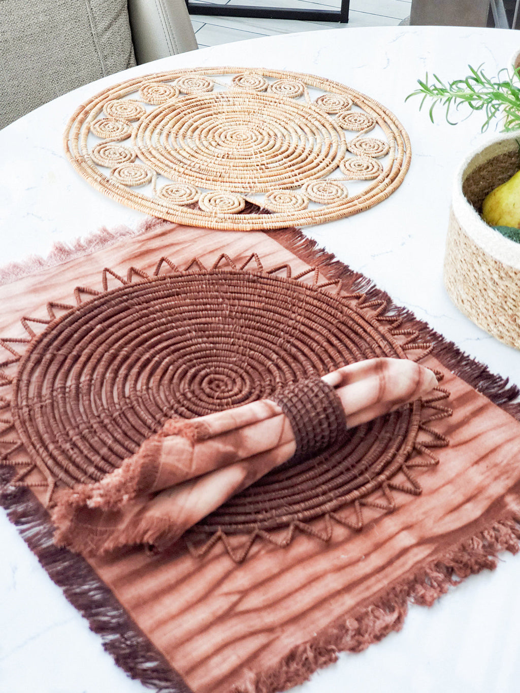 Tie Dye Cotton Placemat Brown Set of 4