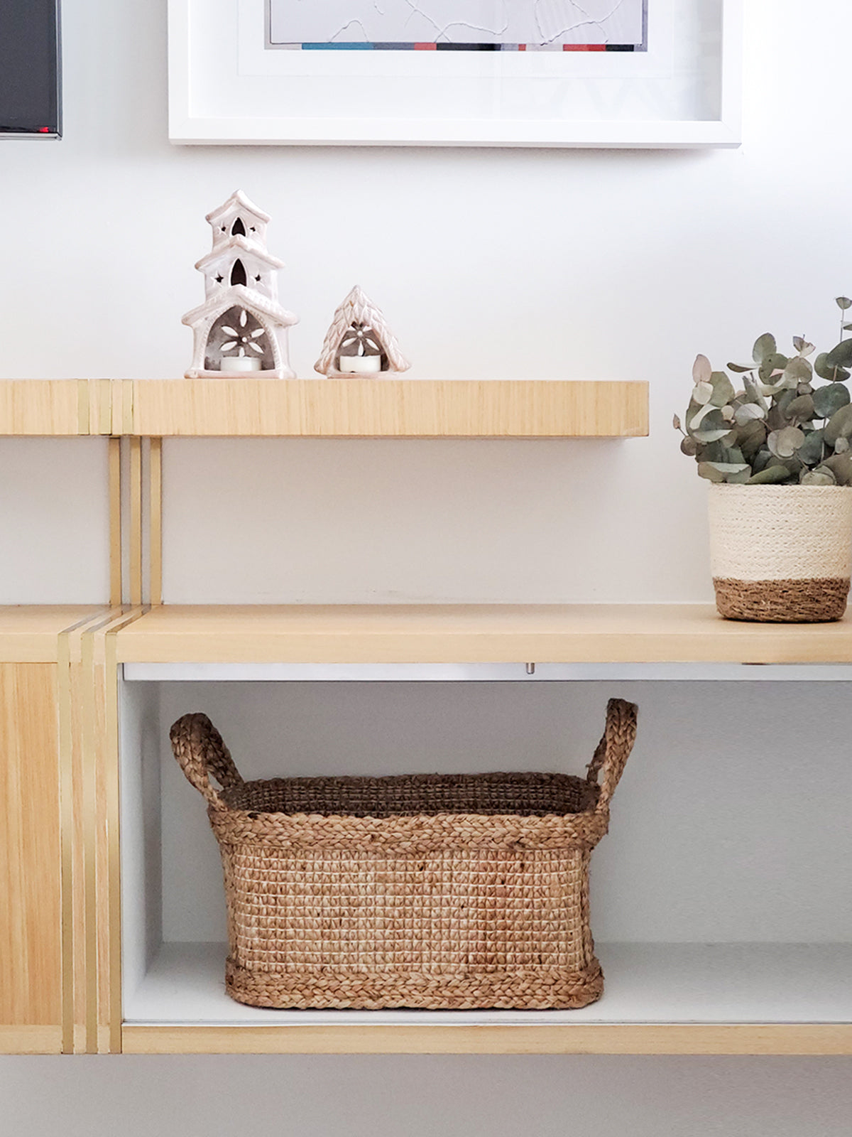 Rectangular Handwoven Jute Storage Basket