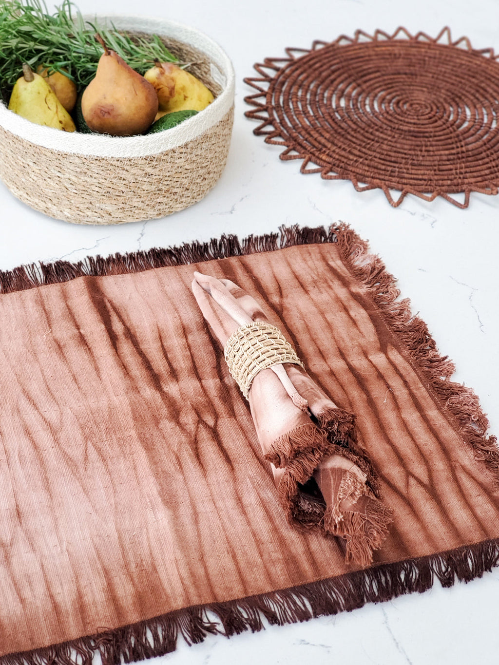 Tie Dye Cotton Placemat Brown Set of 4