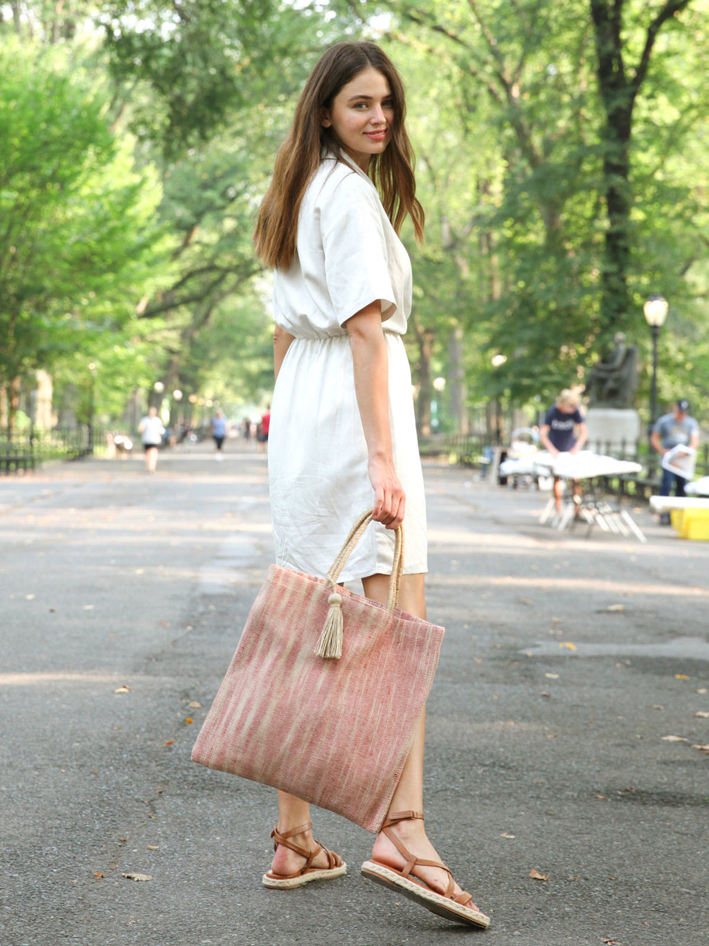 Red Jute Tote Bag Handwoven and Naturally Dyed