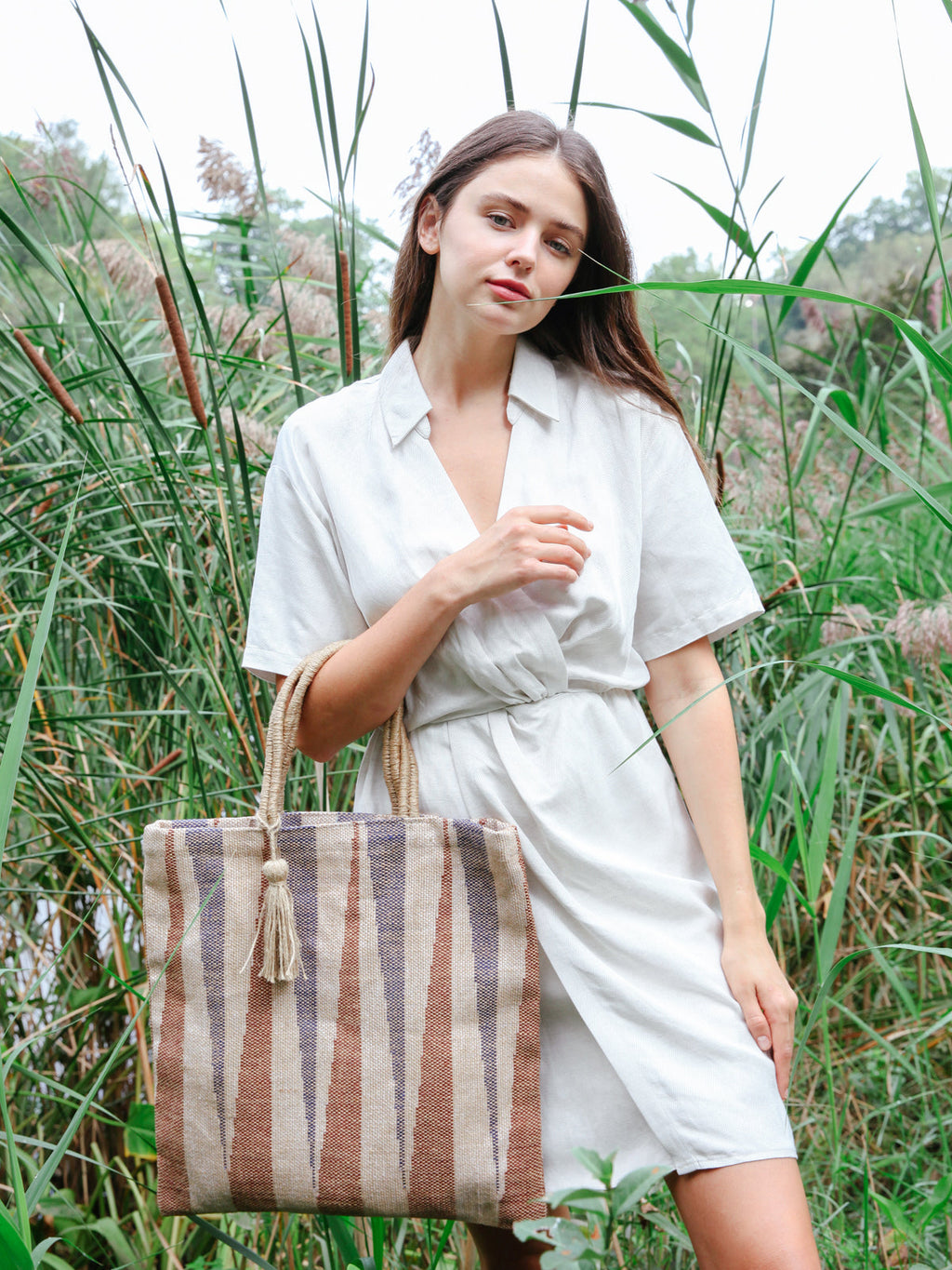Maja Handwoven Jute Tote Bag
