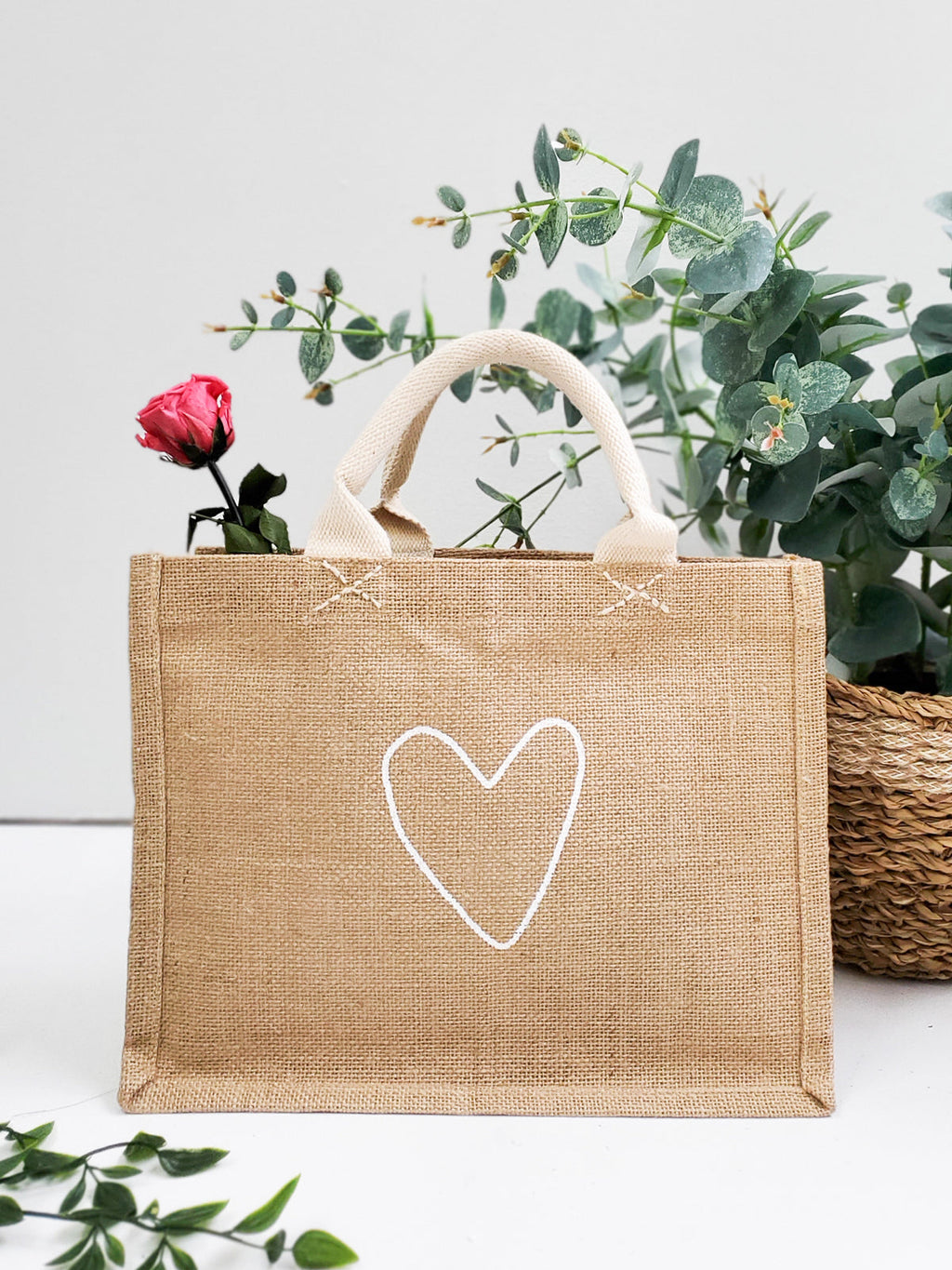 Love Reusable Gift Bag in Natural Jute