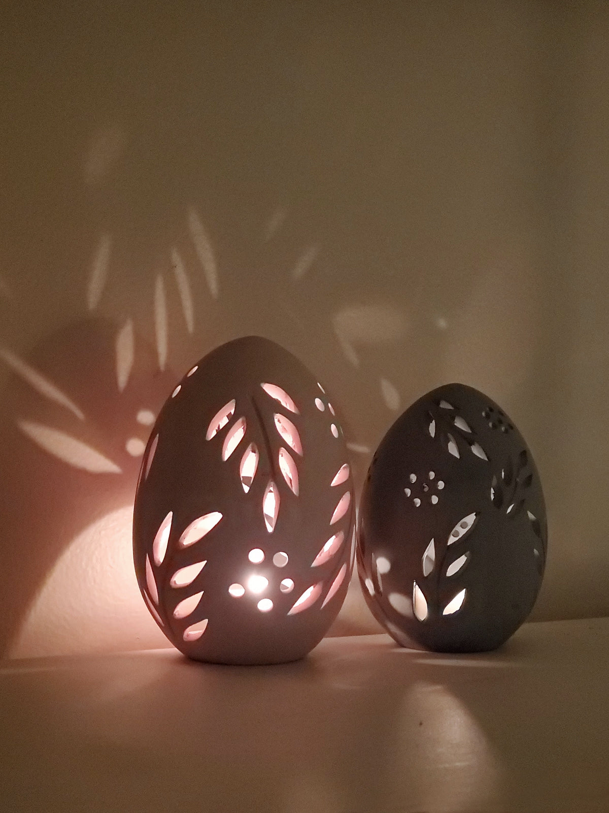 Handmade Terracotta Egg Lantern Set of 2