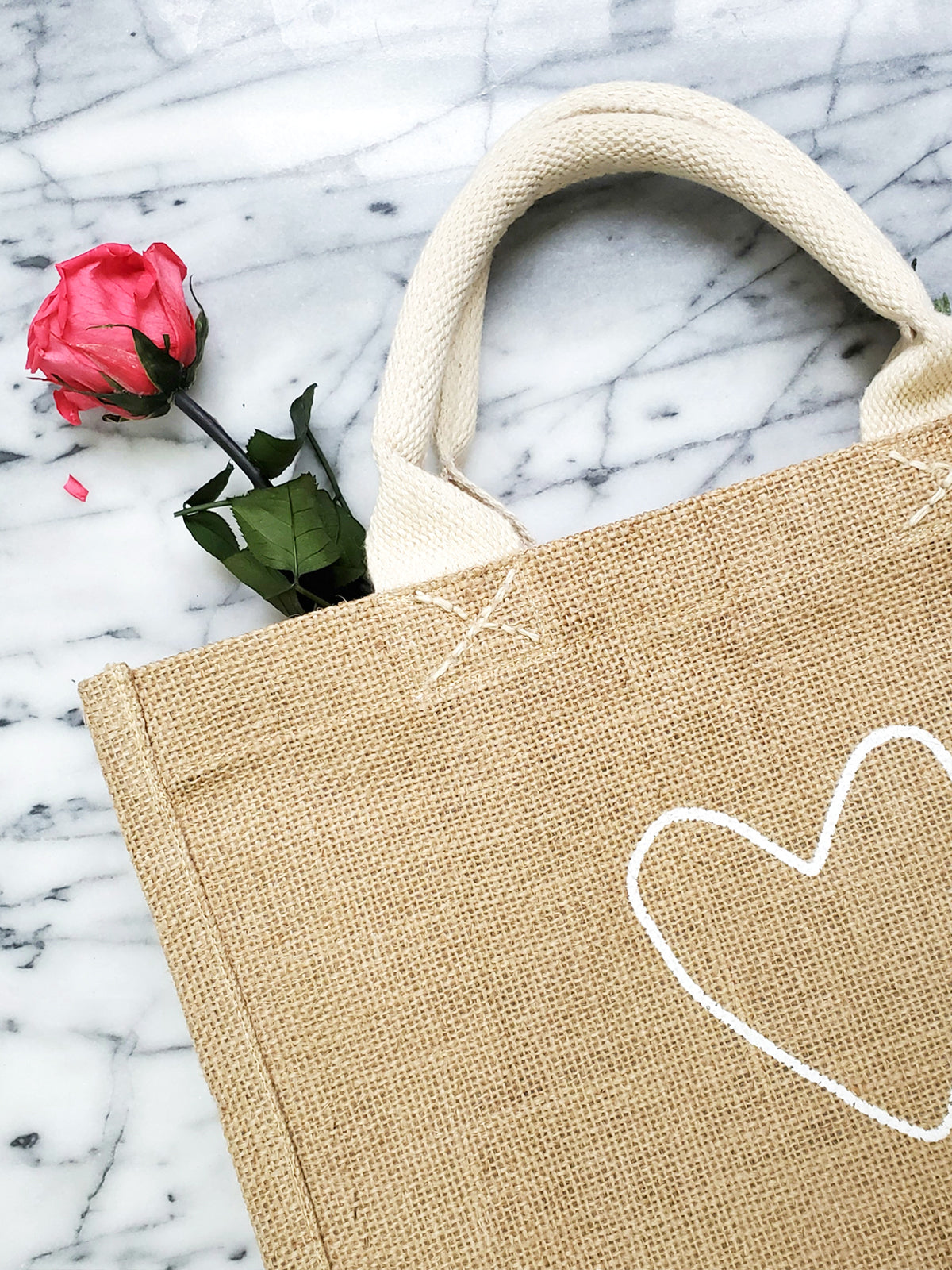 Love Reusable Gift Bag in Natural Jute