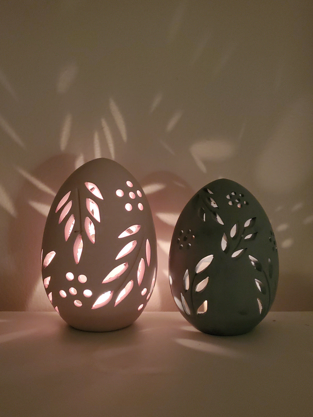 Handmade Terracotta Egg Lantern Set of 2