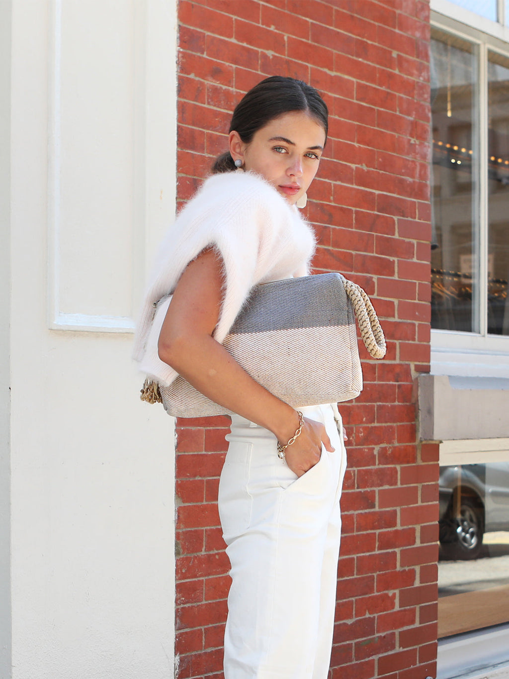 Block A Clutch in Gray