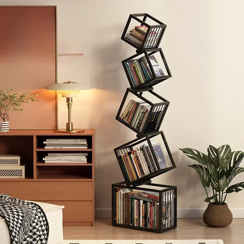 Rotating Cube Bookshelf
