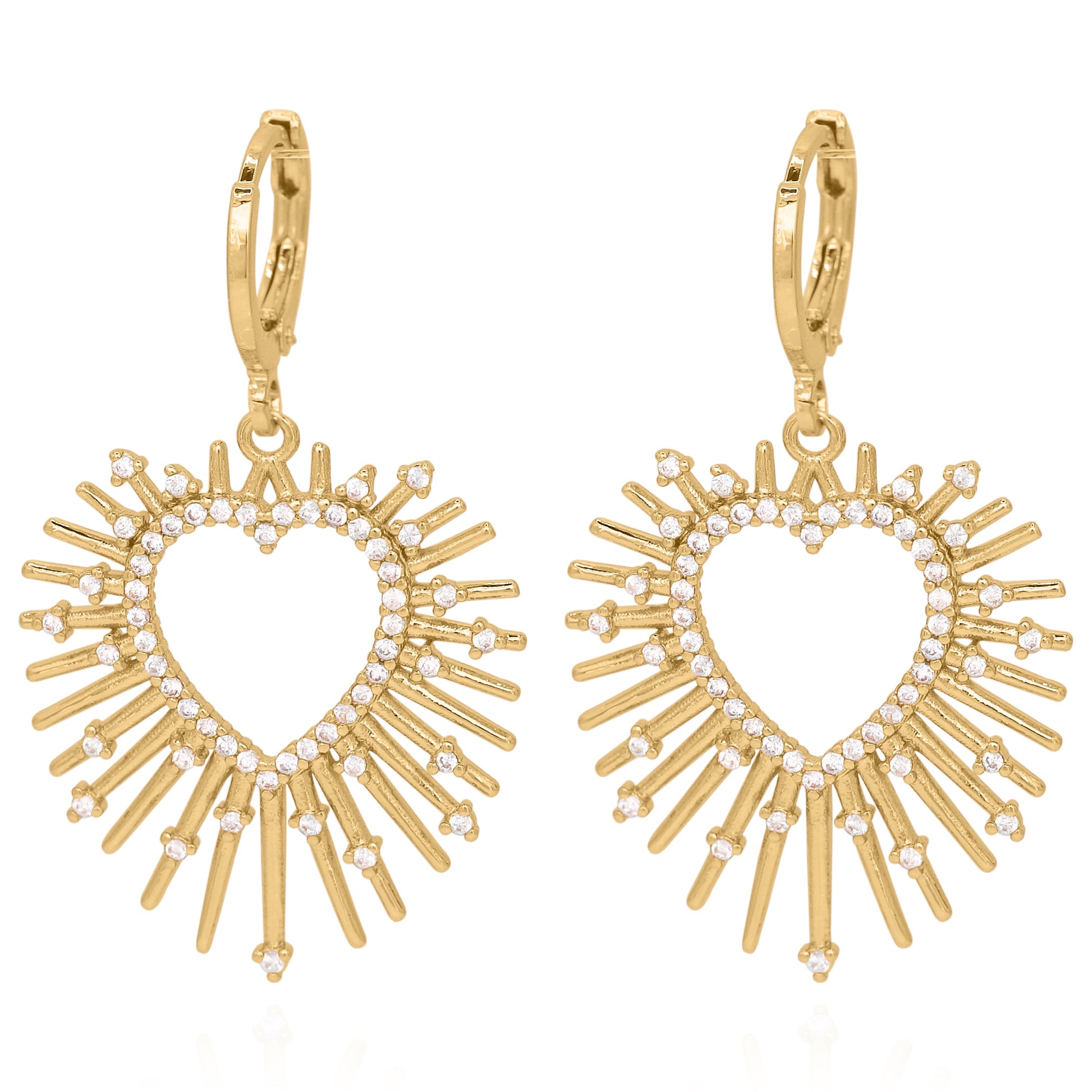 Sadie Starburst Heart Earrings | 18K Gold Plated