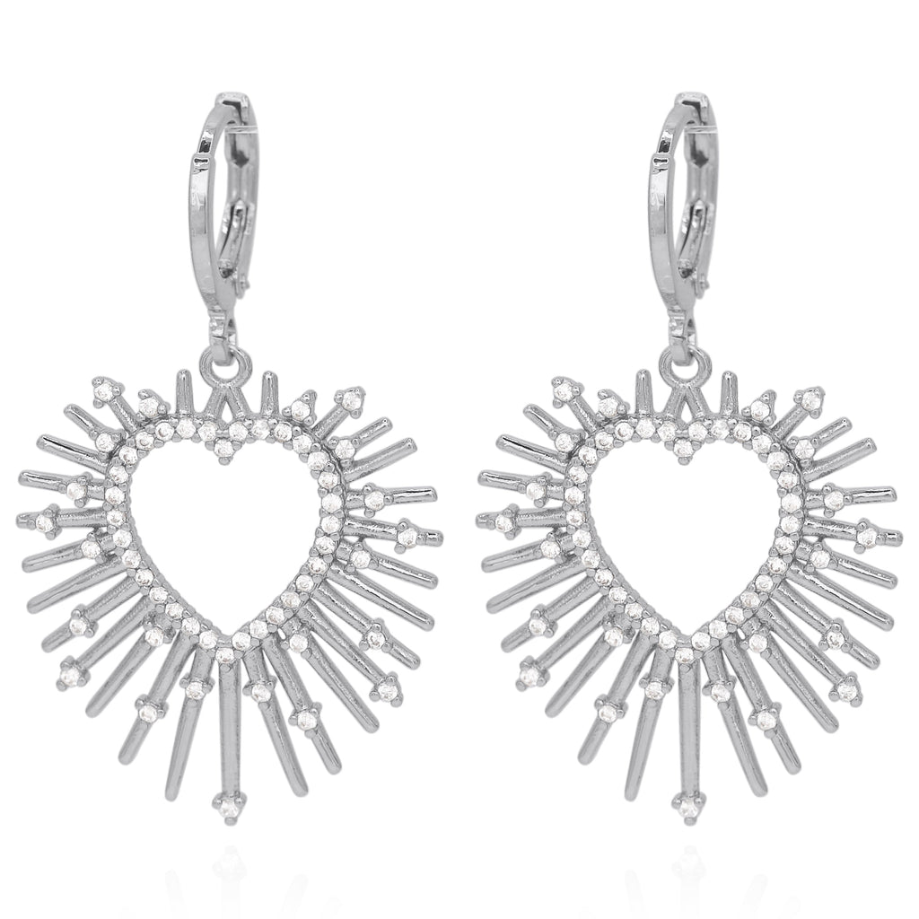 Sadie Starburst Heart Earrings | 925 Silver Plated Brass