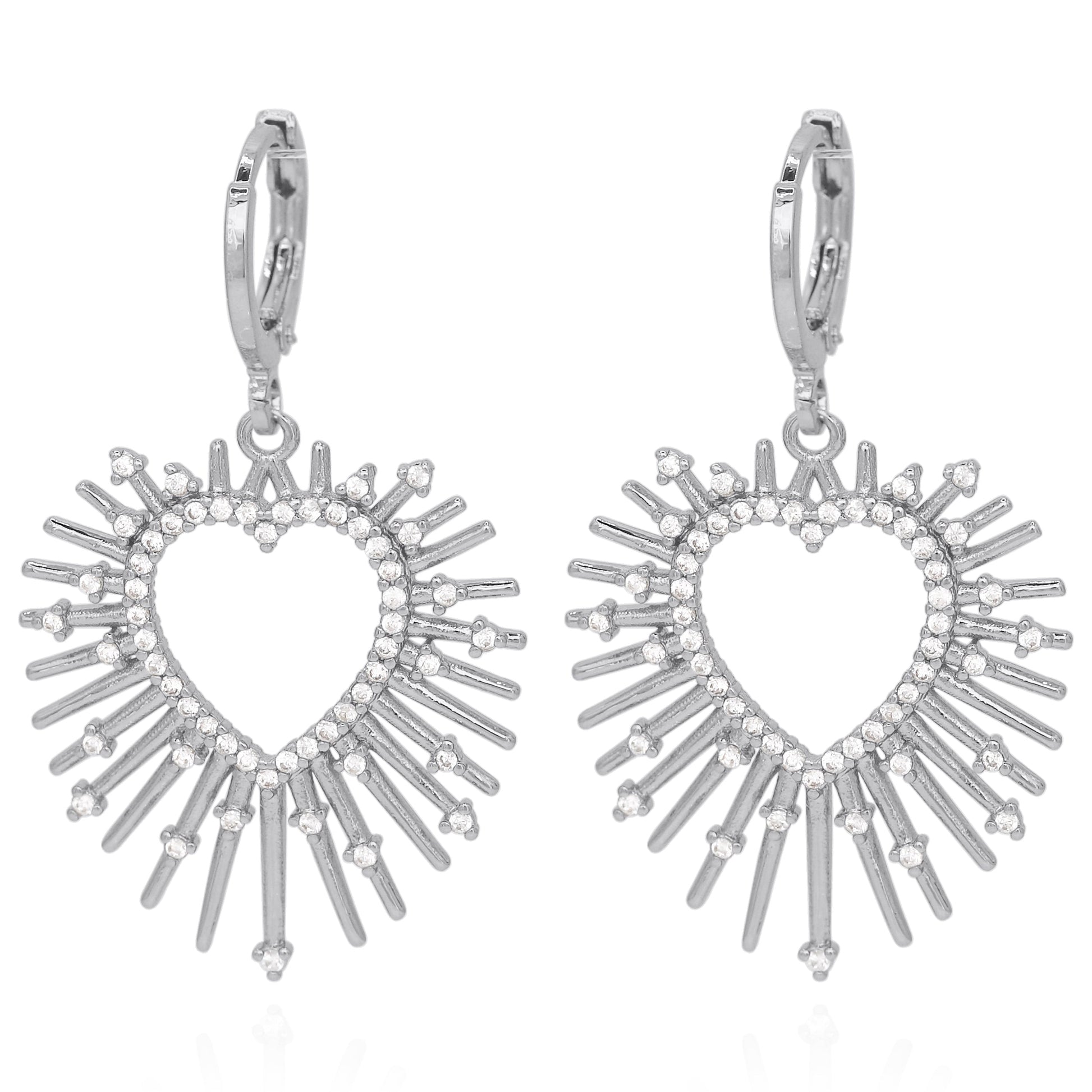 Sadie Starburst Heart Earrings | 925 Silver Plated Brass