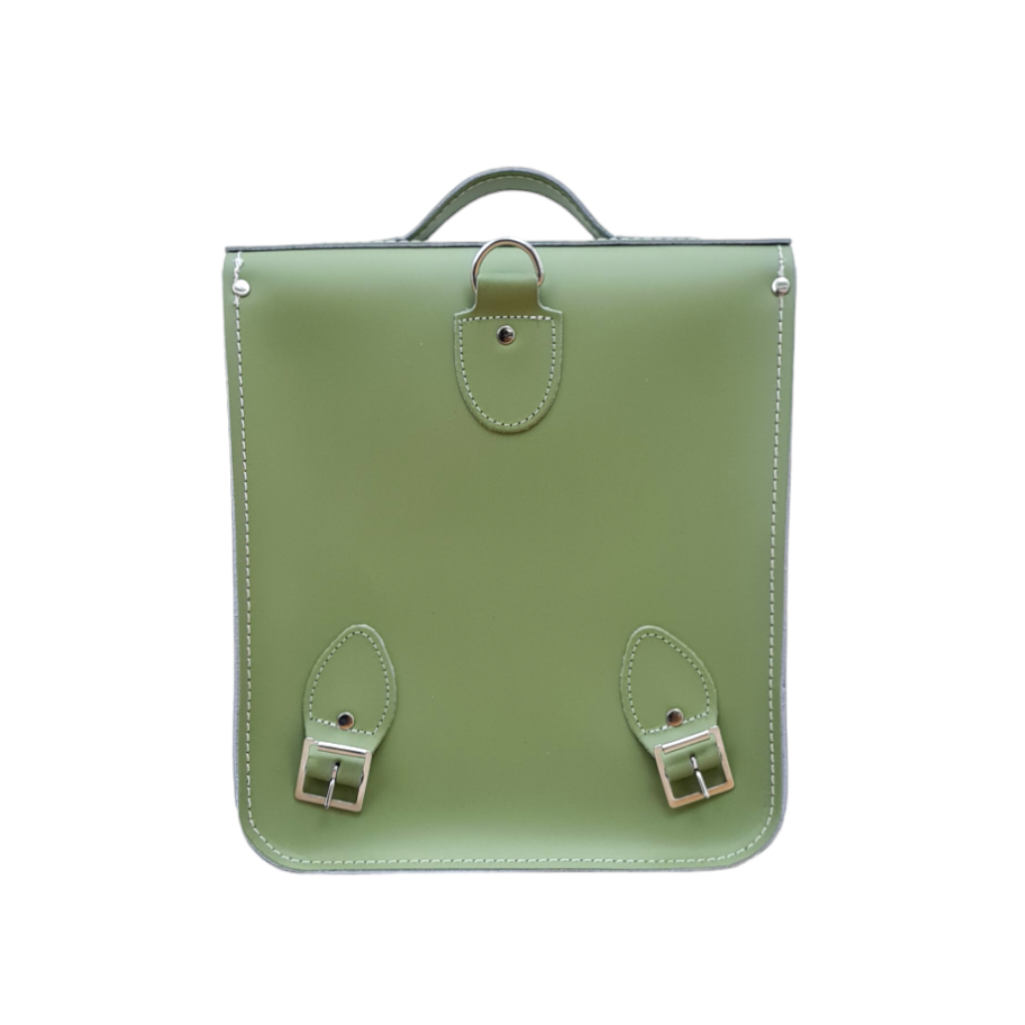 Handmade Leather City Backpack - Sage Green