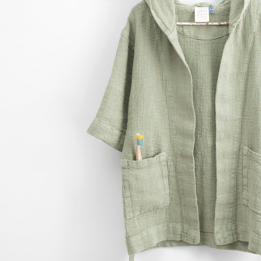 Cozy Kids Linen Bathrobe – Hypoallergenic & Handmade by Linen Tales at www.brixbailey.com