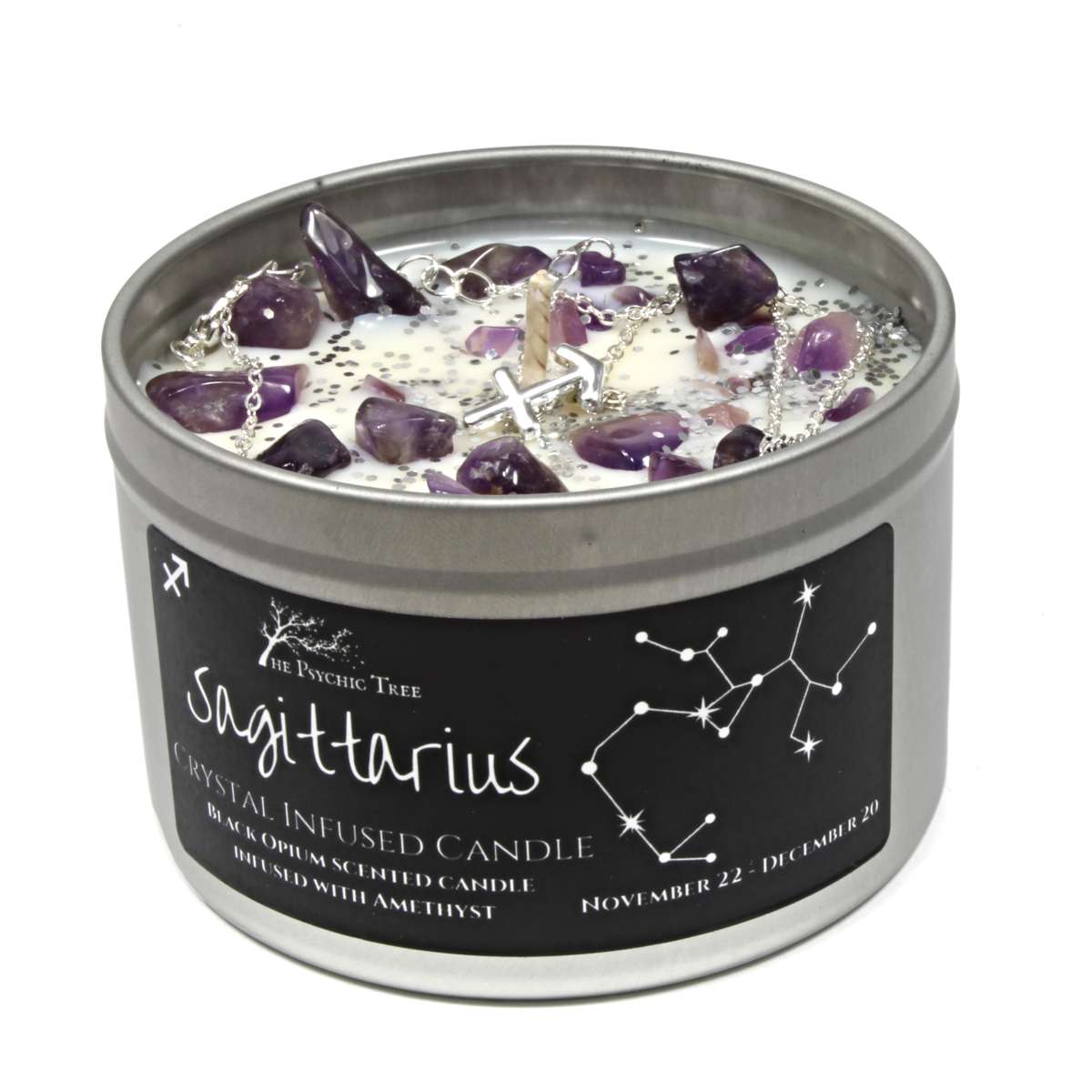 Sagittarius Crystal and Jewellery Scented Candle