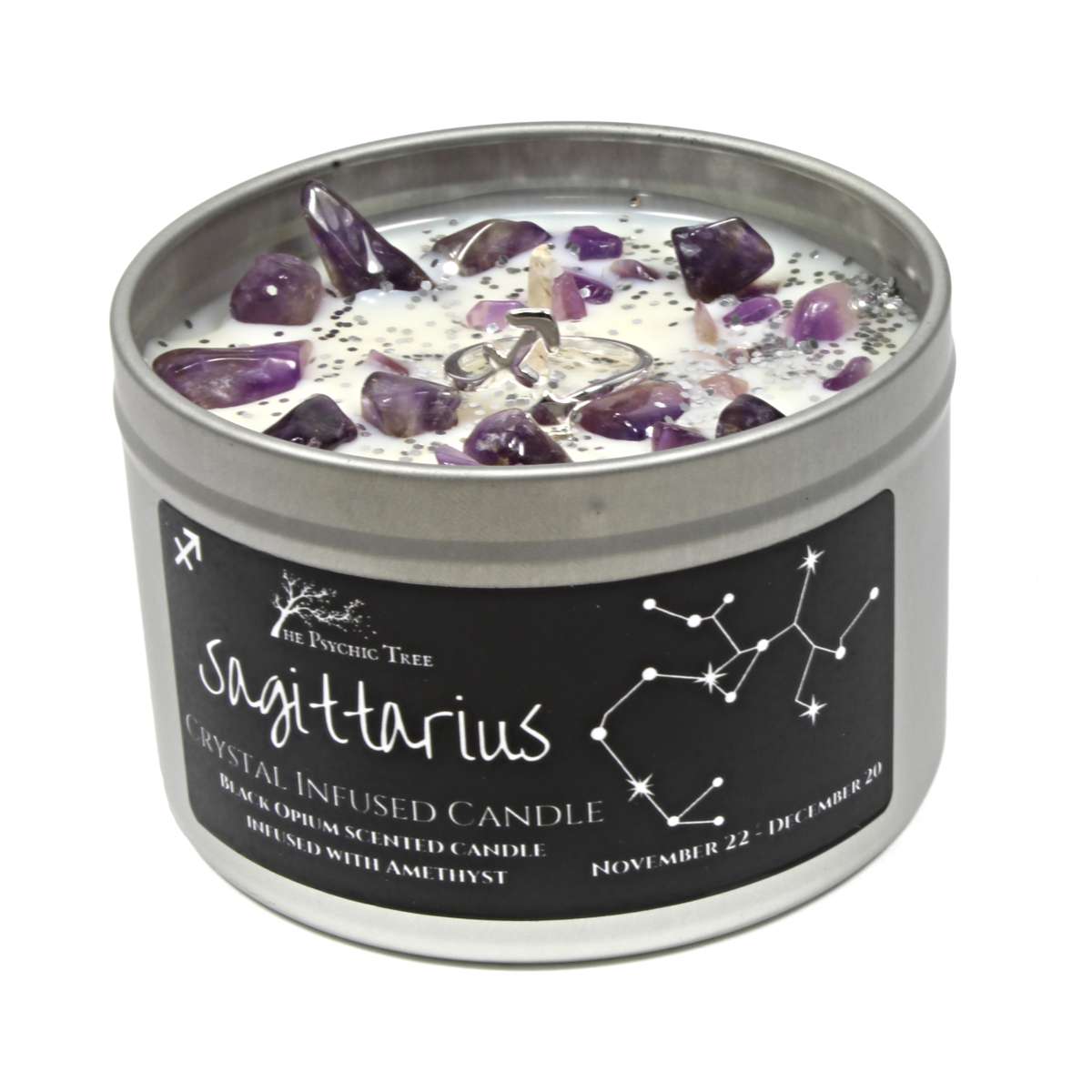 Sagittarius Crystal and Jewellery Scented Candle