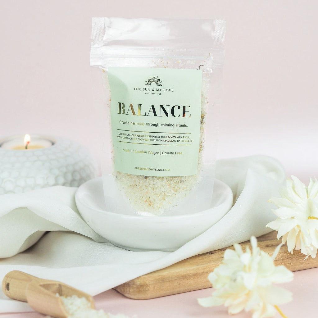 Balance Luxury Himalayan Bath Salts with Geranium and Grapefruit