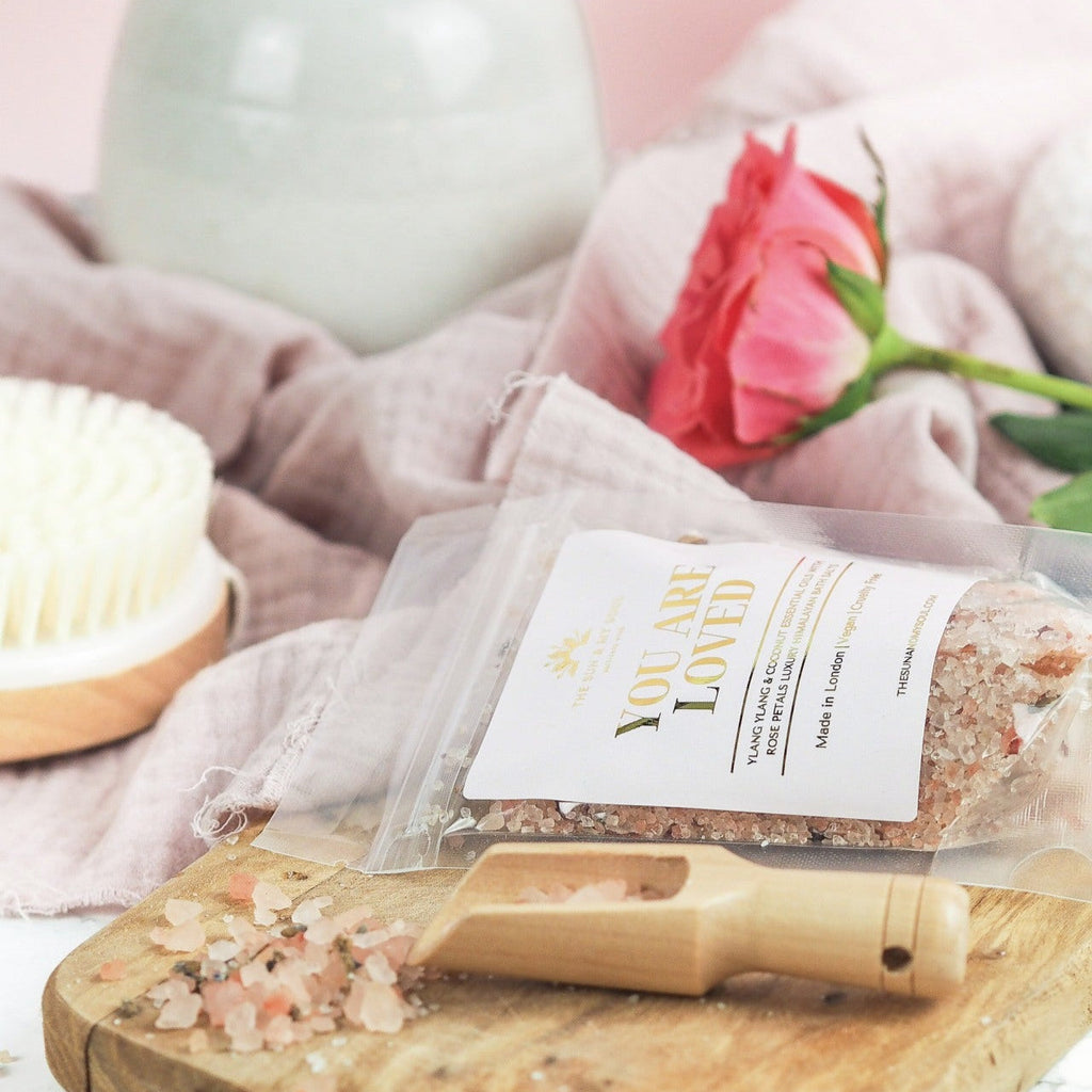 You Are Loved Luxury Himalayan Bath Salts with Ylang Ylang and Rose Petals