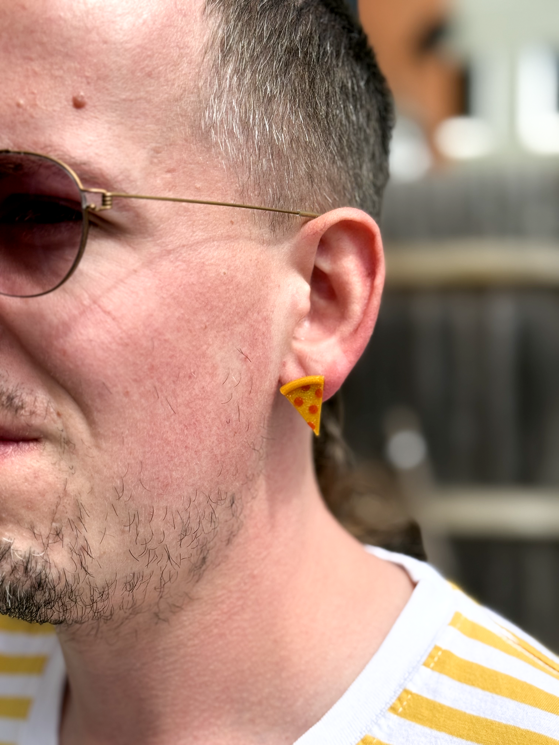 Sparkle Pizza Stud Earring