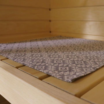 Hiiumaa Hanikatsi Pattern Sauna Seat Pad – Linen & Cotton by LOKO at www.brixbailey.com