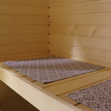 Harju County Patterned Sauna Bench Pad – Linen & Cotton by LOKO at www.brixbailey.com