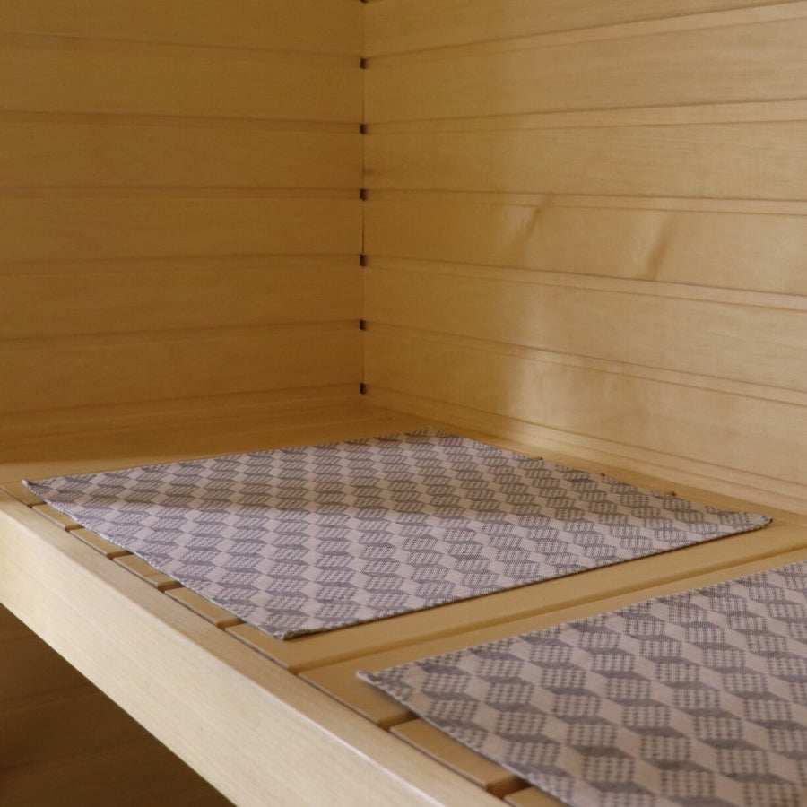 Traditional Viru Pattern Sauna Bench Pad – Linen & Cotton by LOKO at www.brixbailey.com