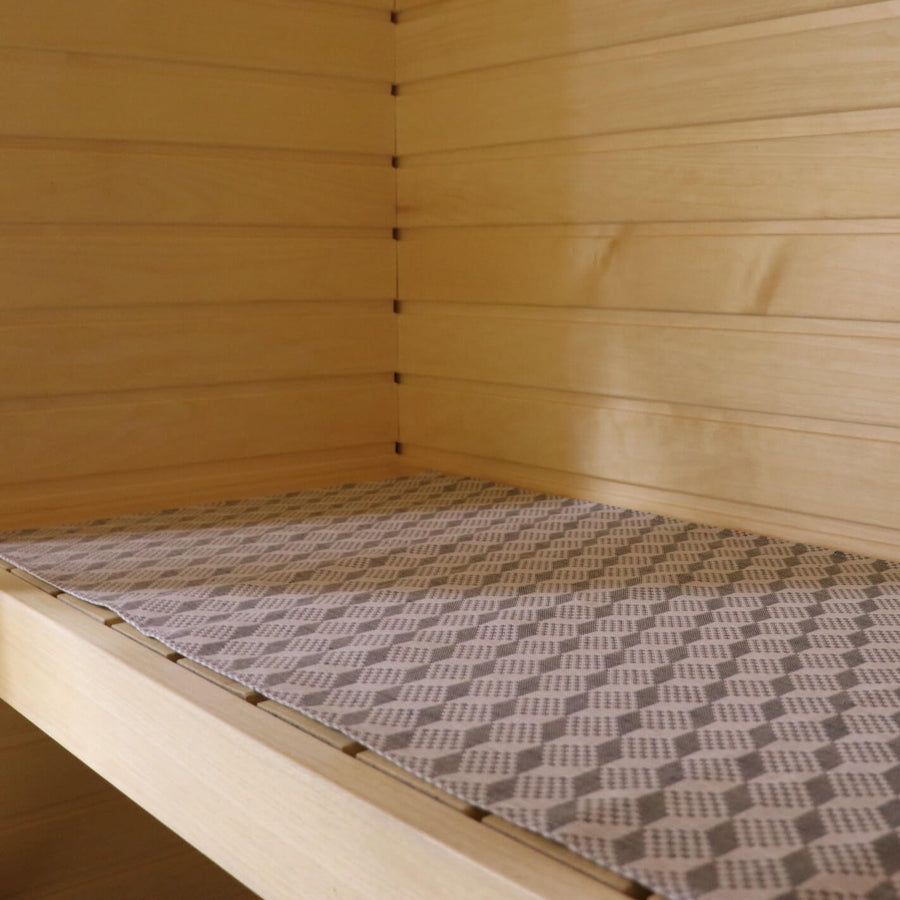 Traditional Viru Pattern Sauna Bench Pad – Linen & Cotton by LOKO at www.brixbailey.com