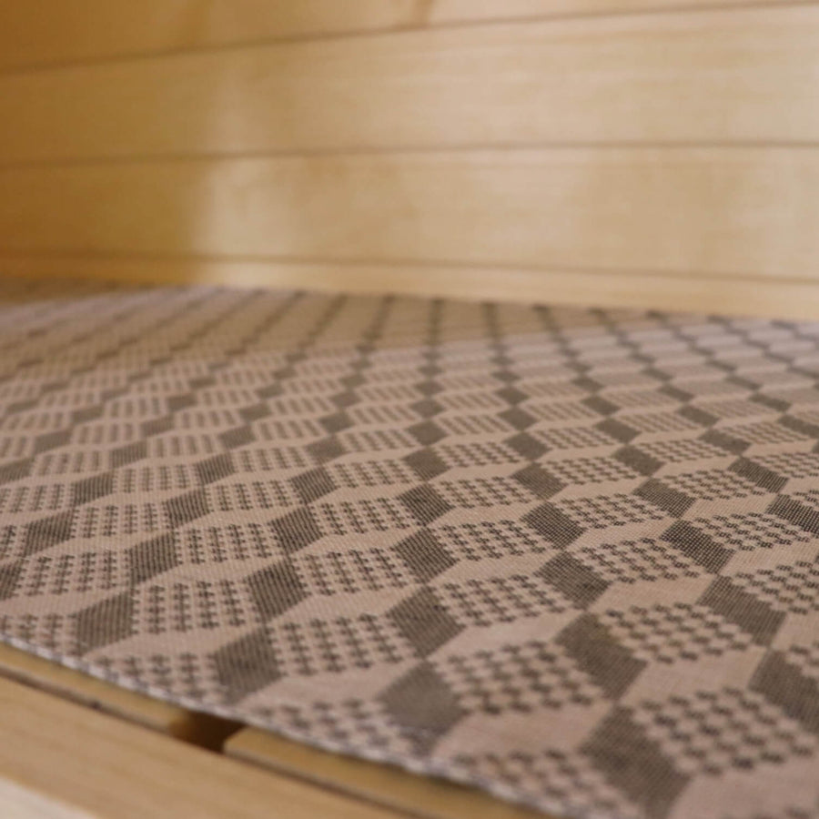 Traditional Viru Pattern Sauna Bench Pad – Linen & Cotton by LOKO at www.brixbailey.com