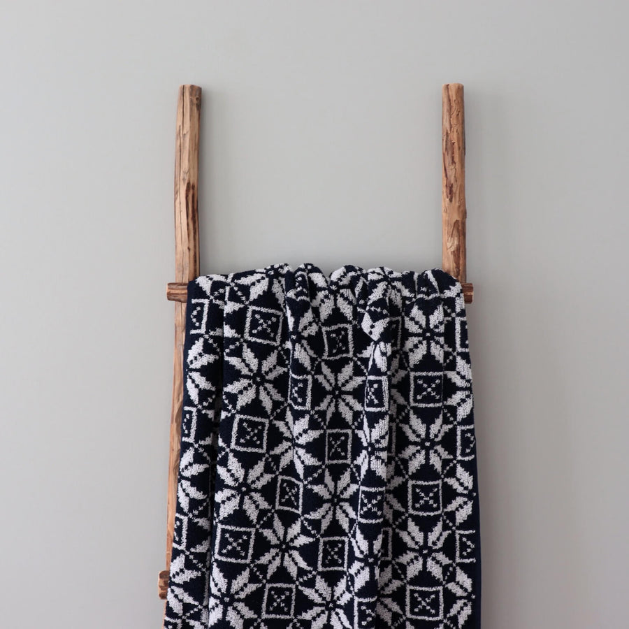 Hiiumaa Mitten Pattern Sauna Towel – Versatile & Soft Cotton by LOKO at www.brixbailey.com