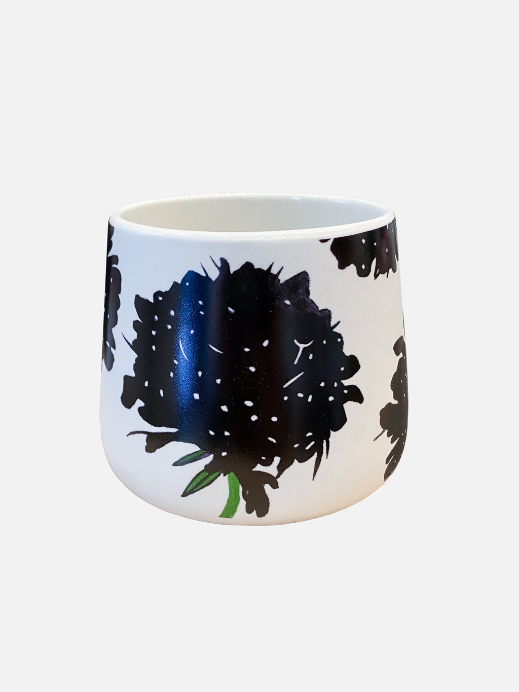 Black Scabiosa Porcelain Mug