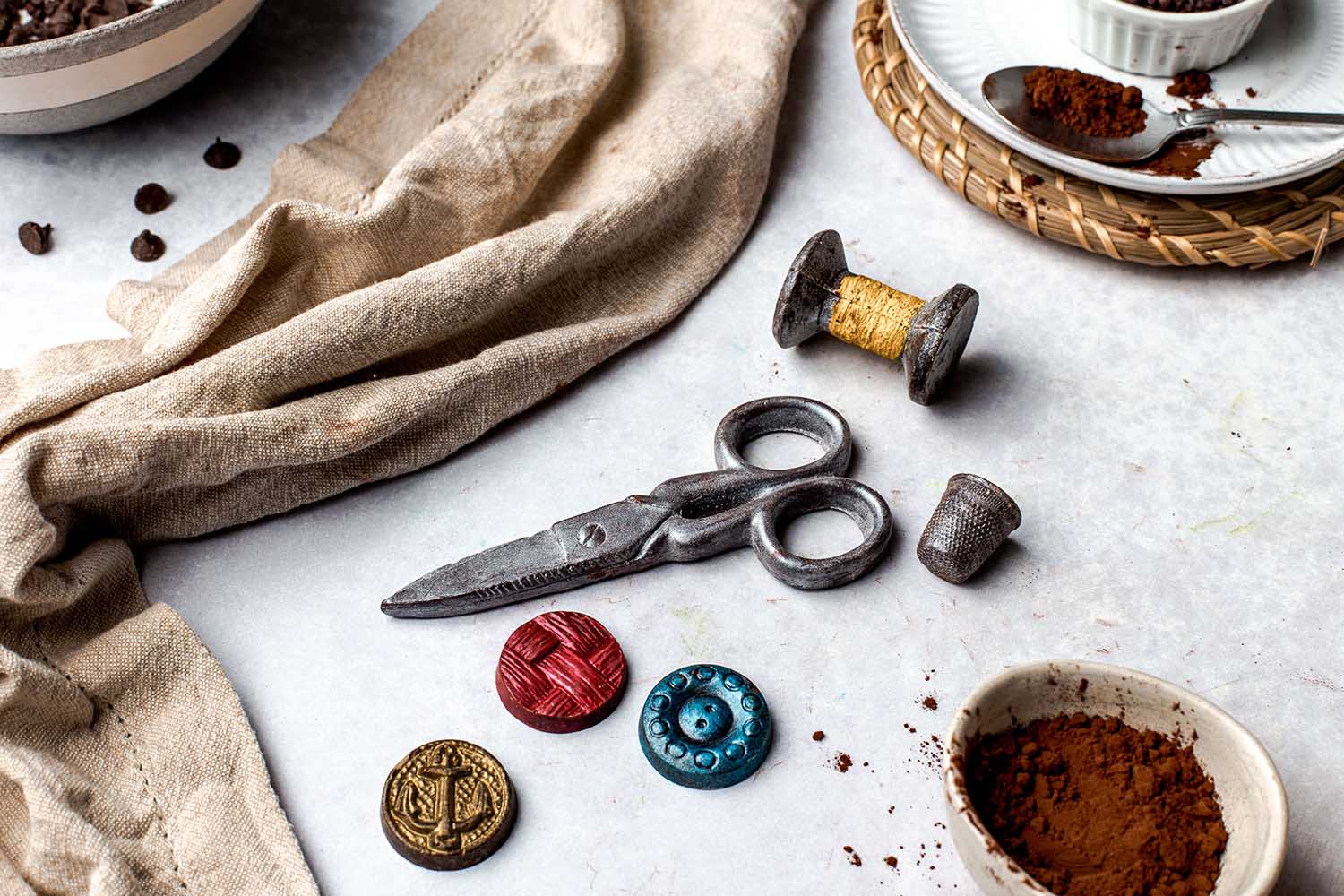 Handmade Chocolate Sewing Set Gift Box