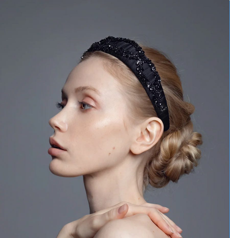 Mulberry Silk Beaded Headband Hestia