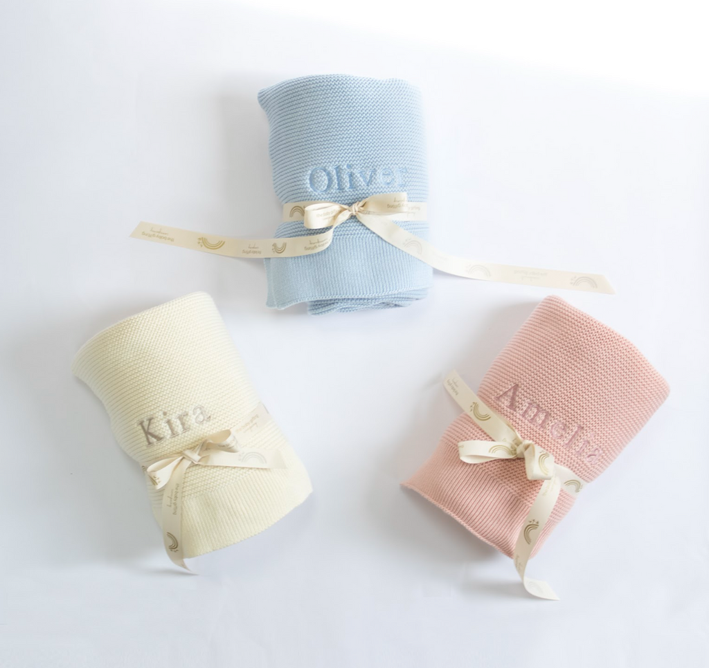 Organic Cotton Personalised Baby Blanket