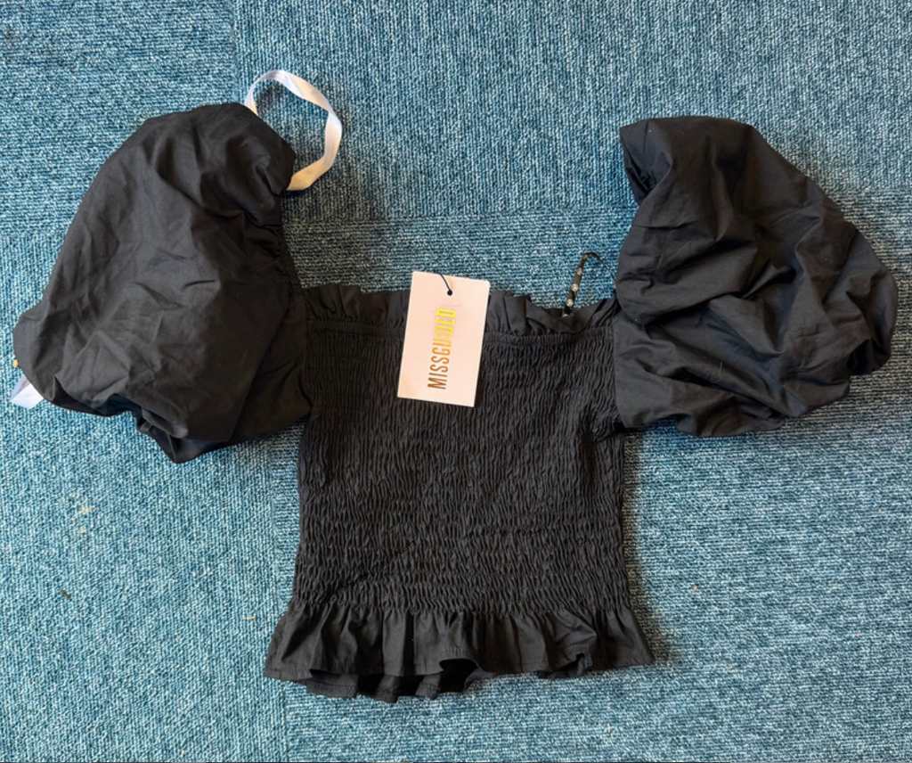 Black Puff Sleeve Top