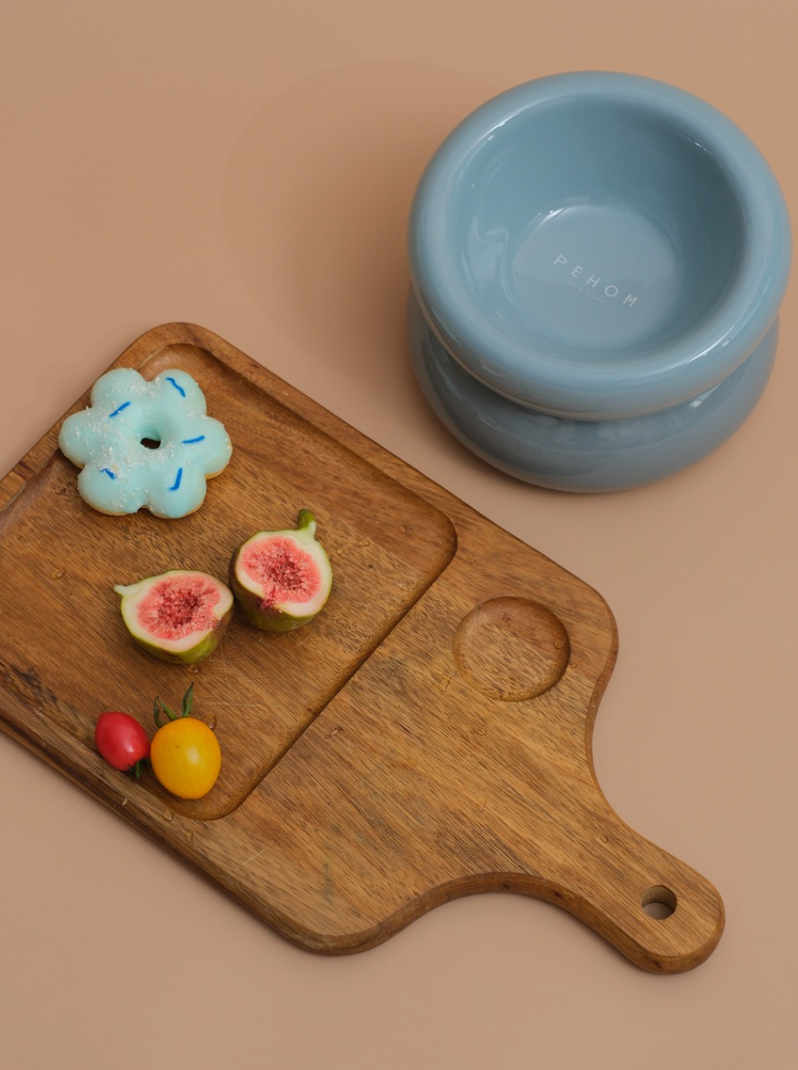 Souffle Pet Bowl in Frozen Blue
