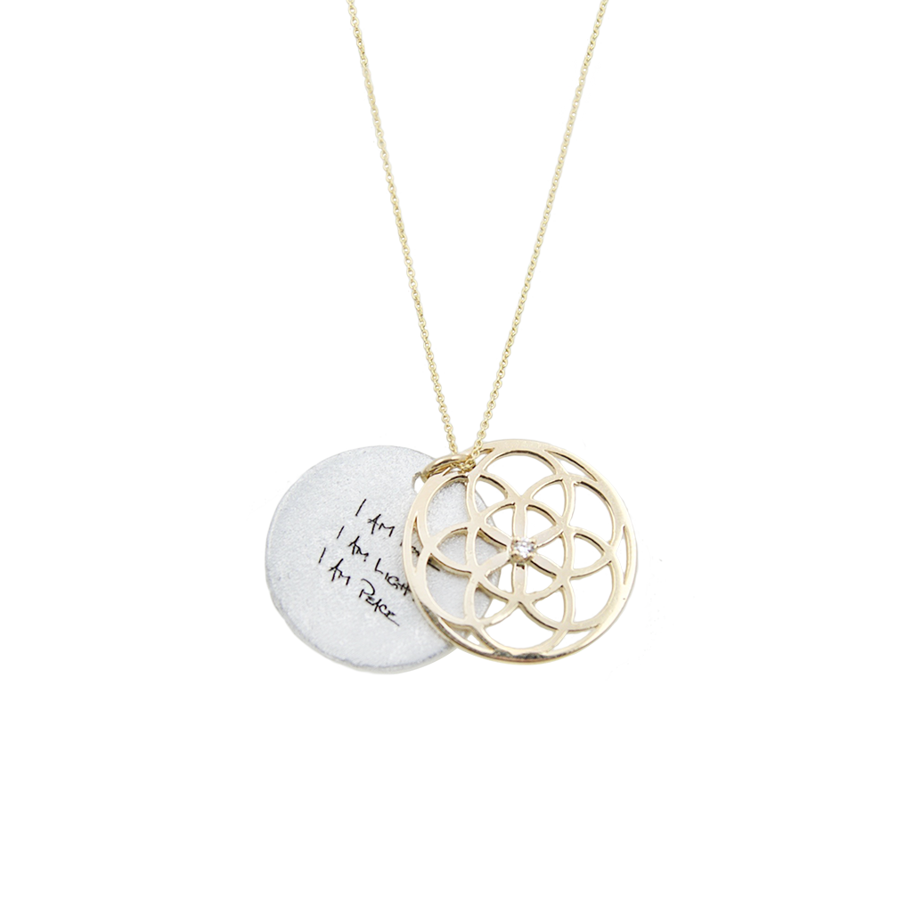 Seed of Life Necklace with Diamond in Silver or Gold